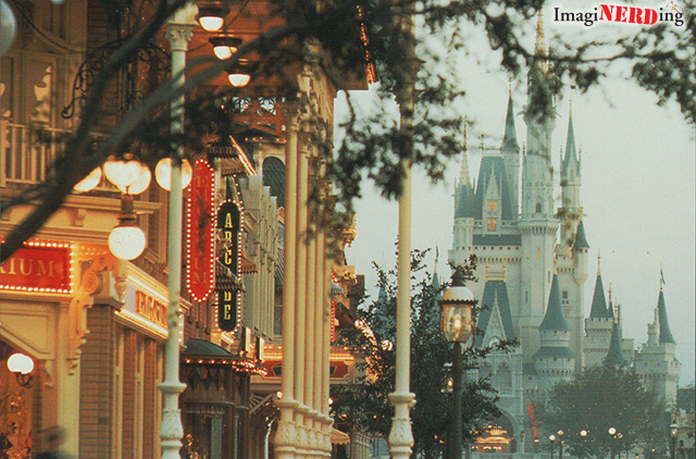 magic kingdom Disney postcard cinderella castle Main Street