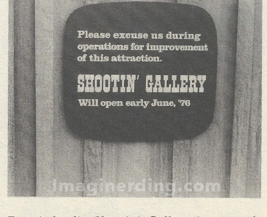 Frontierland Shooting Gallery Refurbishment Sign