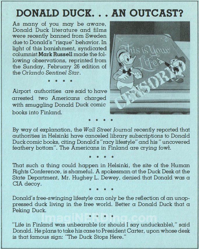 donald duck banned