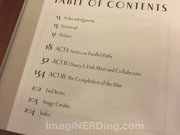 destino table of contents