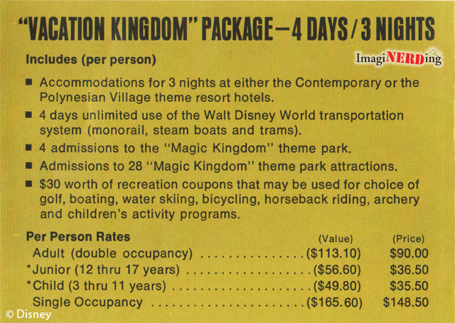 1971 Walt Disney World brochure