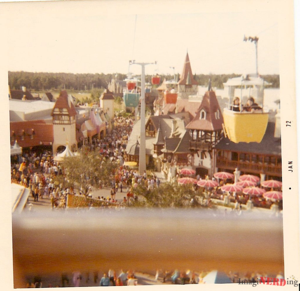 vintage magic kingdom photos Skyway over Fantasyland.