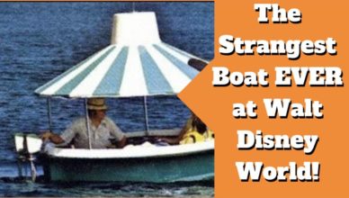 The strangest boat to ever sail the Seven Seas Lagoon at Walt Disney World