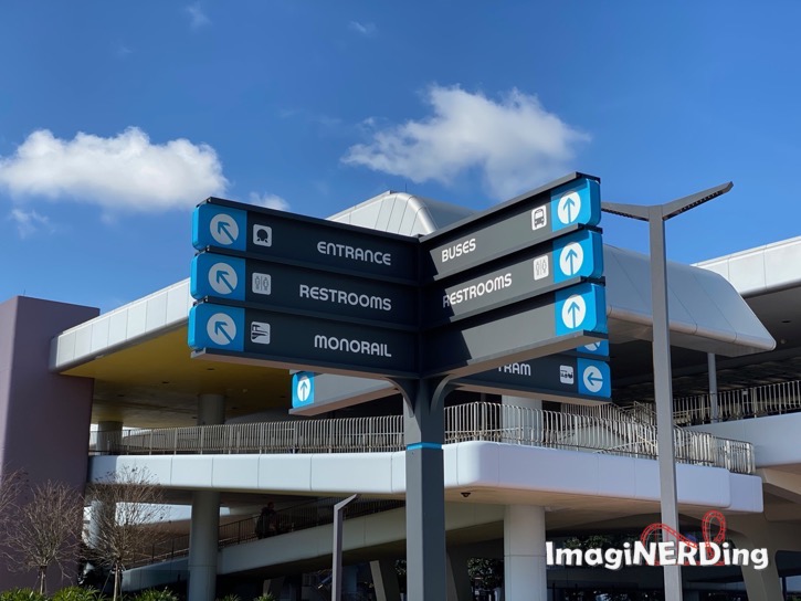new signs outside of epcot center with new colors and font