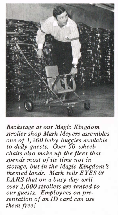 clipping from the June 29, 1972, Eyes & Ears about magic kingdom strollers