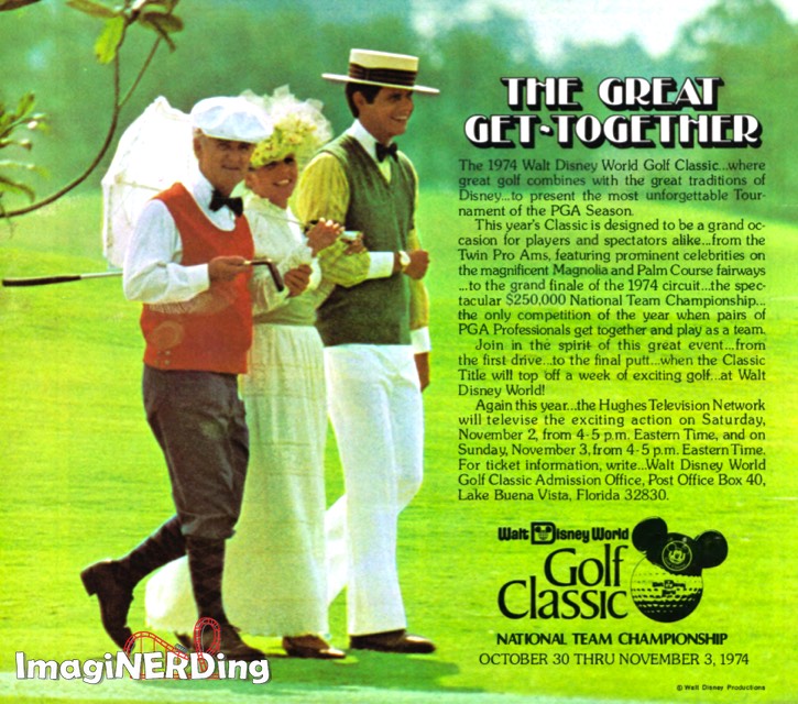 advertisement for the 1974 Walt Disney World Golf Classic