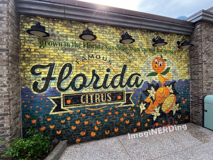 title orange bird mural at disney springs