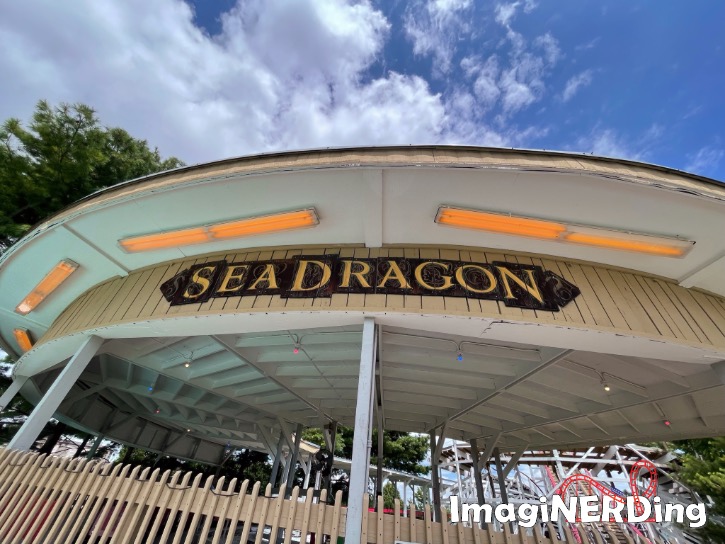 sea dragon roller coaster sign