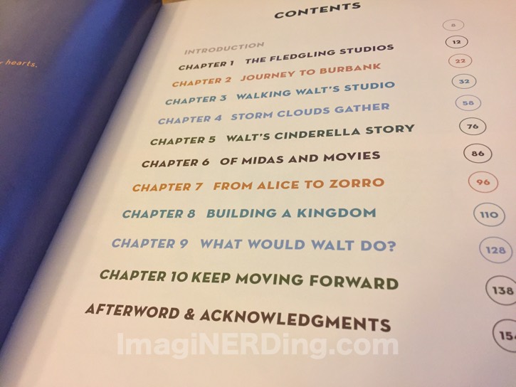 walt disney studios: a lot to remember table of contents