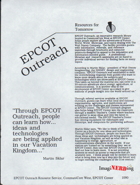 epcot center outreach library