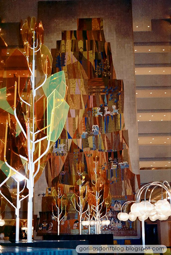 A view of the Grand Canyon Concourse Mary Blair mural at the Contemporary Resort from 1971.